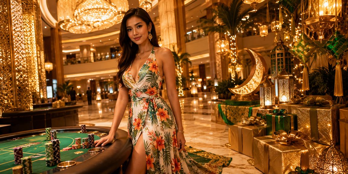 Suasana hiburan online premium dengan nuansa malam yang elegan