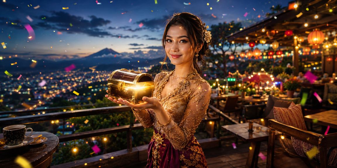 Pengguna menikmati taruhan olahraga sambil bersantai di kafe dengan suasana hangat
